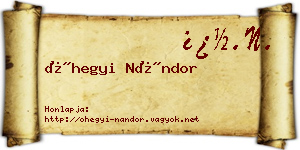 Óhegyi Nándor névjegykártya